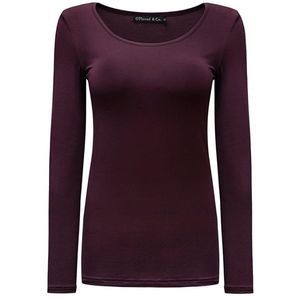 Dark Purple Modal Long Sleeve T-Shirt Sz S